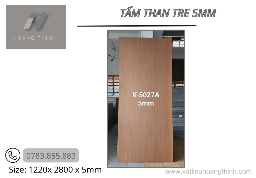 Tấm than tre  vân gỗ 5mm