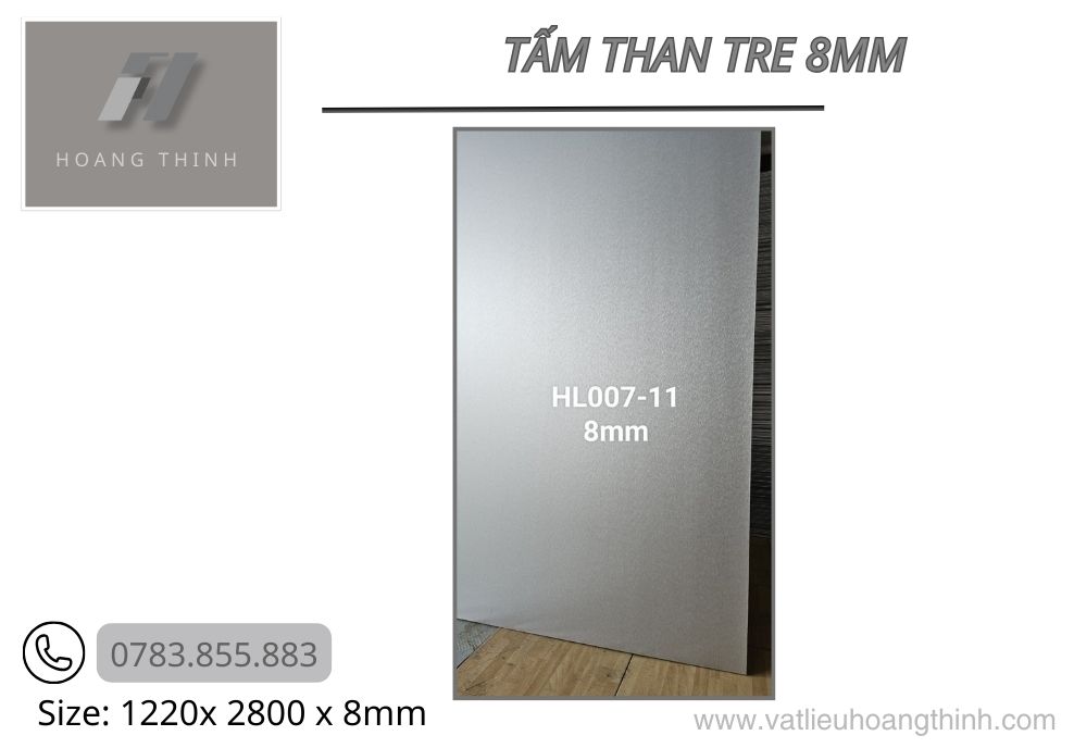 Tấm ốp than tre vân vải 1m22 x 2m8 x 8mm