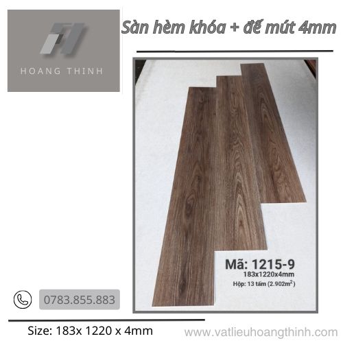 Sàn nhựa hèm khóa  4mm + 1mm lớp mút