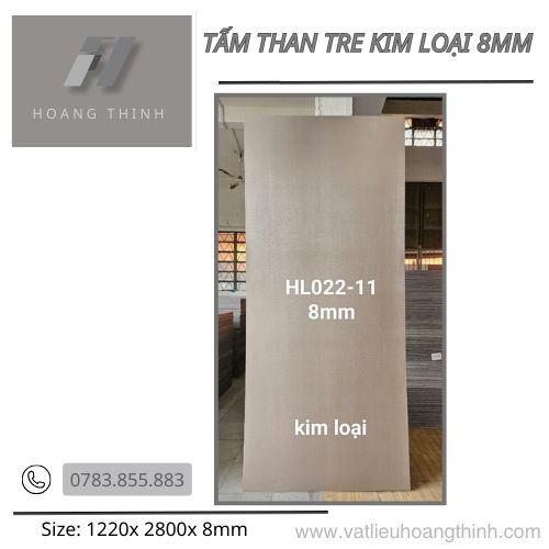 Tấm than tre mặt kim loại 8mm màu đồng