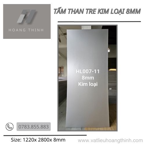 Tấm than tre mặt kim loại 8mm màu đồng