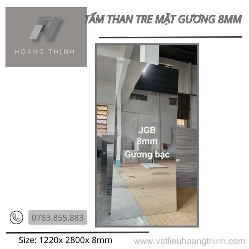 Tấm than tre mặt tráng gương 8mm