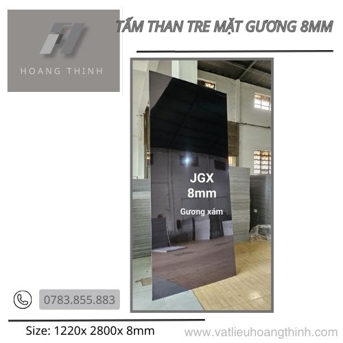 Tấm than tre mặt tráng gương 8mm