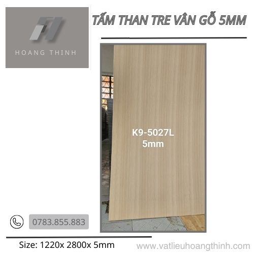 Tấm ốp than tre mặt giả gỗ 1m22 x 2m8 x 5mm