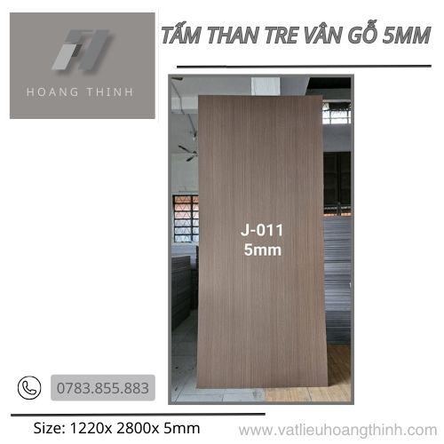 Tấm ốp than tre mặt giả gỗ 1m22 x 2m8 x 5mm