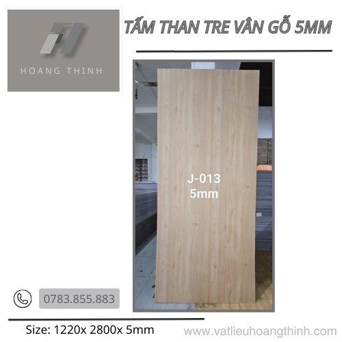 Tấm ốp than tre mặt giả gỗ 1m22 x 2m8 x 5mm