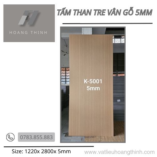 Tấm ốp than tre mặt giả gỗ 1m22 x 2m8 x 5mm