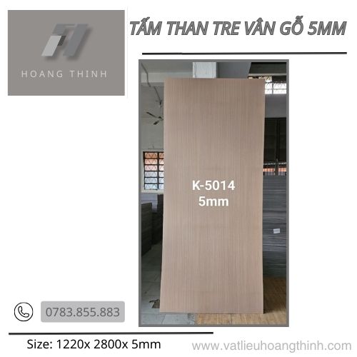 Tấm ốp than tre mặt giả gỗ 1m22 x 2m8 x 5mm